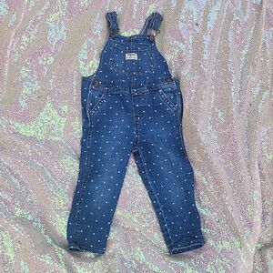 OSHKOSH B'GOSH Kids Blue Denim Overalls 3T, Polka Dot
